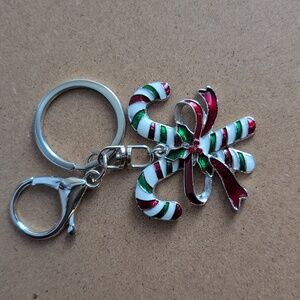 Festive Candy Cane Keychain